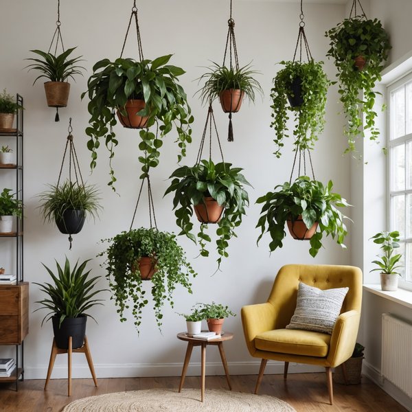 Quelles sont les astuces pour réussir une décoration intérieure avec des plantes suspendues ?